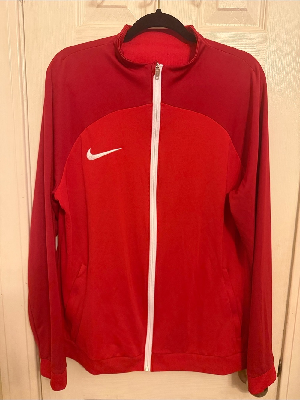 Nike Red Zip-Front Track Jacket with White Swoosh #245